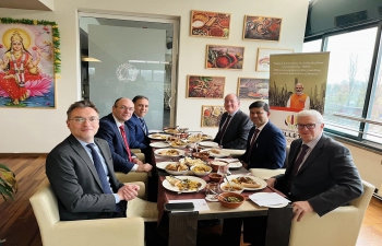 During the ongoing fortnight-long Millets Food Festival at Namaste Restaurant in Zagreb, Ambassador Srivastava hosted Mr. Davor Stier, MP and former Foreign Minister of Croatia, Mr. Sabstian Rogac, Director General of Multilateral Affairs, MFA Director General of Multilateral & Global Affairs in Croatian MFA along with other distinguished guests for a working lunch with healthy millets on the menu.